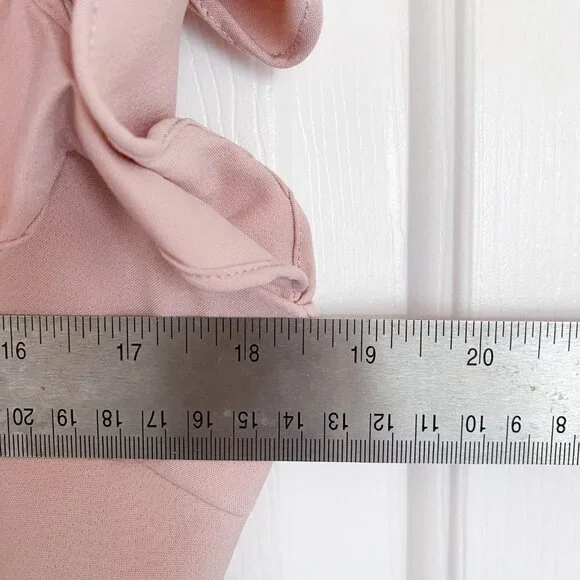 TCEC Dress Womens Blush Pink Ruffle Mini Party Dress Cocktail Bridal Wedding - Picture 7 of 7